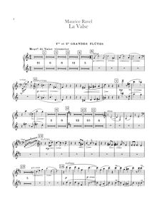 Partition flûte 1/2, 3 (doubles Piccolo), La valse, Poème chorégraphique
