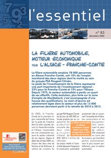 La filière automobile, moteur économique pour L Alsace-Franche-Comté