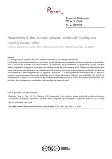 Households in the reduction phase, residential mobility ans housing consumption - article ; n°1 ; vol.3, pg 233-239