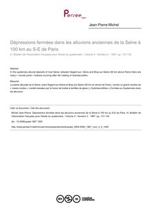 Dépressions fermées dans les alluvions anciennes de la Seine à 100 km au S-E de Paris - article ; n°2 ; vol.4, pg 131-134
