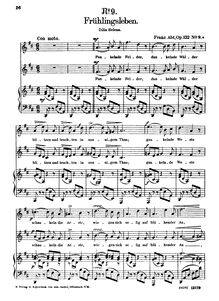 Partition No., Frühlingsleben, 10 Leichte Duetten, Duette für 2 Singstimmen mit Begleitung des Pianoforte
