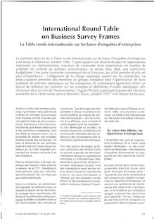 International Round Table on Business Survey Frames - La Table ronde internationale sur les bases d enquêtes d entreprises - Numéro 81-82 - juin 1997
