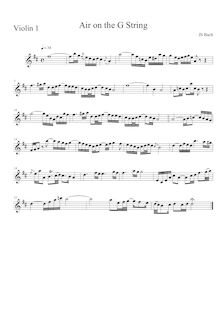 Partition violon 1, Orchestral  No.3, Overture, D major, Bach, Johann Sebastian