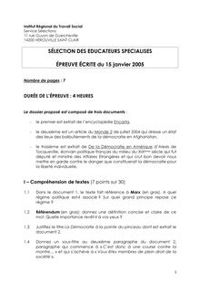 Educateur spécialisé 2005 Inst. Régional du Travail Social - Basse-Normandie