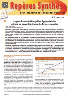 La population de Montpellier Agglomération a triplé au cours des cinquante dernières années