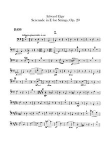 Partition Basses, Serenade pour corde orchestre, Op.20, Elgar, Edward