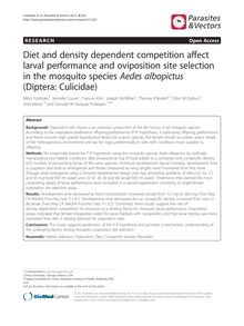 Diet and density dependent competition affect larval performance and oviposition site selection in the mosquito species Aedes albopictus (Diptera: Culicidae)