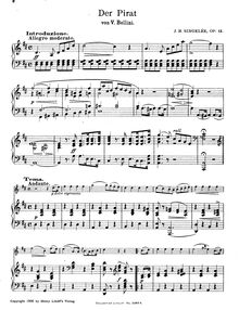 Partition Score et partition de violon, Fantaisie sur des motifs de l opéra  Il pirata , op.13
