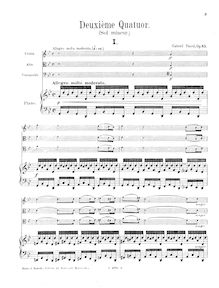 Partition complète, Piano quatuor No.2, G minor, Fauré, Gabriel
