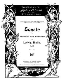 Partition de violoncelle, violoncelle Sonata, Sonate für Violoncell und Pianoforte, Op.22 par Ludwig Thuille