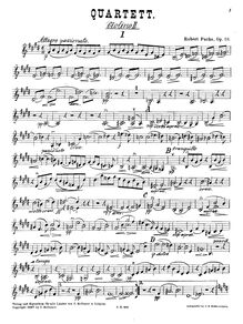 Partition violon 2, corde quatuor No.1, Op.58, Quartett in E-dur für 2 Violinen, Viola und Violoncell, Op.58