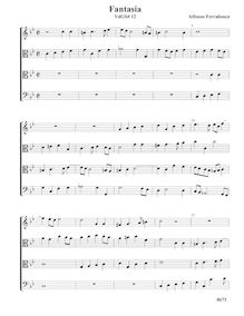 Partition Fantasia VdGS No.12 - partition complète (Tr T T B), fantaisies pour 4 violes de gambe
