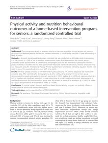 Physical activity and nutrition behavioural outcomes of a home-based intervention program for seniors: a randomized controlled trial