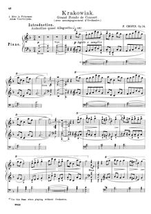 Partition complète (scan), Krakowiak, Rondeau de Concert  Krakowiak ; Rondo à la Krakowiak par Frédéric Chopin