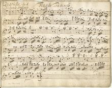 Partition flûte (ou violon 1), 5 quatuors, G, D, G, B♭, G., Toeschi, Carl Joseph