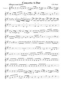 Partition violon 2, violon Concerto en A major, A major, Platti, Giovanni Benedetto