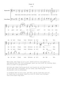 Partition Ps.22-1: Mein Gott, mein Gott, ach Herr, mein Got, SWV 118, Becker Psalter, Op.5