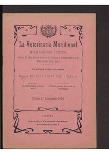 La Veterinaria Meridional, n. 15 (1906)