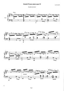 Partition , Presto, Piano Sonata No.5, Sonate pour piano N°5, Plante, Cyril
