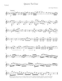 Partition violons I, Quiero Tu Cruz, D minor, Montero, José Ángel