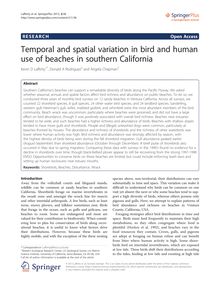 Temporal and spatial variation in bird and human use of beaches in southern California