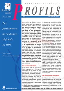 Les performances de l industrie régionale en 1996 