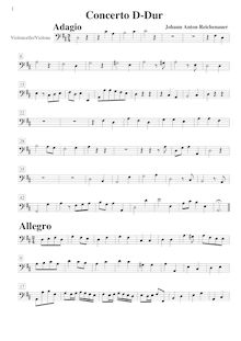 Partition violoncelles/Basses, violoncelle Concerto en D major, L.10