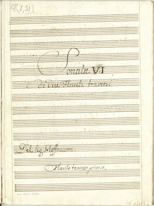 Partition parties complètes, Sonate di 2 Flauti traversi, C, D, G, D, A, E
