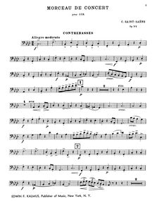 Partition Basses, Morceau de Concert, Op.94, Saint-Saëns, Camille