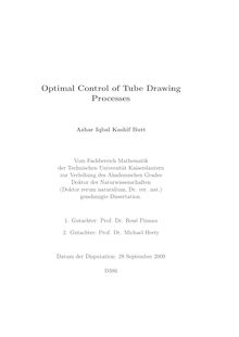 Optimal control of tube drawing processes [Elektronische Ressource] / Azhar Iqbal Kashif Butt