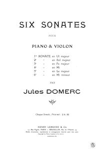 Partition Sonata 3 partition de piano, 6 sonates pour Piano et violon