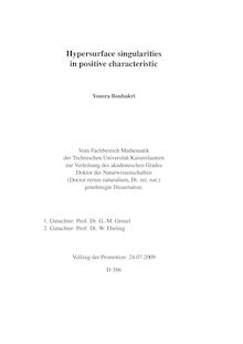Hypersurface singularities in positive characteristic [Elektronische Ressource] / Yousra Boubakri