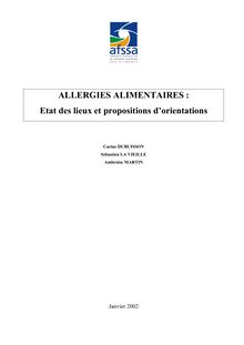 Allergies alimentaires : état des lieux et propositions