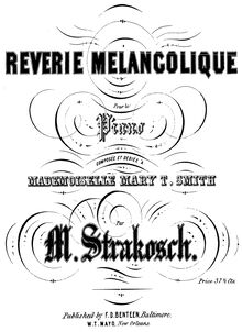 Partition complète, Reverie Melancolique, Strakosch, Maurice