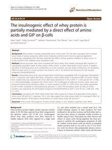 The insulinogenic effect of whey protein is partially mediated by a direct effect of amino acids and GIP on β-cells