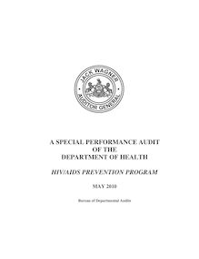 A Special Performance Audit of the Department of Health - HIV AIDS  Prevention Program - May 2010