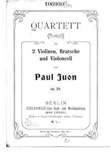 Partition complète, corde quatuor No.2, Juon, Paul