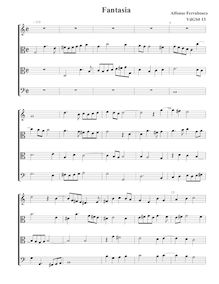 Partition Fantasia VdGS No.13 - partition complète (Tr A T B), fantaisies pour 4 violes de gambe