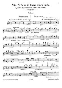 Partition de violon, 4 Stücke en Form einer , Op.99, Bossi, Marco Enrico