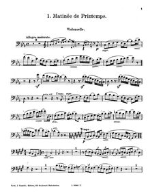 Partition violoncelle, Poëme pastoral, Op.87, E flat major, Boisdeffre, René de
