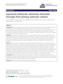 Liposomal clodronate selectively eliminates microglia from primary astrocyte cultures