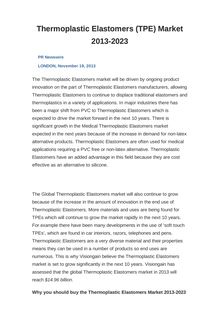 Thermoplastic Elastomers (TPE) Market 2013-2023