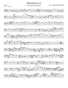 Partition viole de basse 1, Variations on  Go From My Window  pour 6 violes de gambe