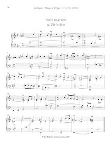 Partition , Plein Jeu, Livre d orgue No.1, Premier Livre d Orgue