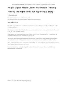  Picking the Right Media for Reporting a Story Tutorial  Knight  Digital Media Center