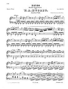 Partition complète, Rondo, Rondo No.1, D major, Mozart, Wolfgang Amadeus par Wolfgang Amadeus Mozart