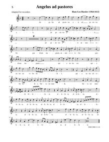 Partition Soprano enregistrement , Angelus ad pastores, G minor