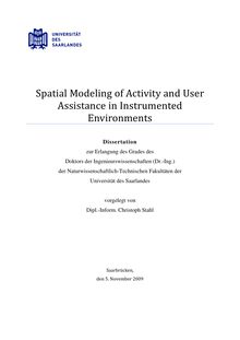 Spatial modeling of activity and user assistance in instrumented environments [Elektronische Ressource] / vorgelegt von Christoph Stahl