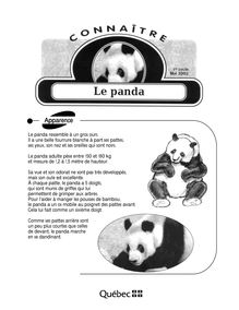 Connaître: Le Panda