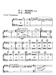 Partition Trombone 1/2, 3, Tuba, nocturnes, Debussy, Claude